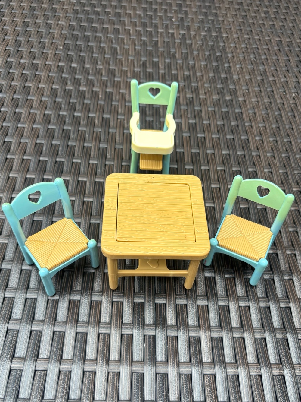 Vintage Fisher Price Loving Family Table Chairs High Chair Bundle 1993